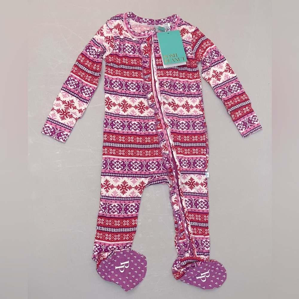 MWT Maya - Footie Ruffled Zippered One Piece - 9-12 months